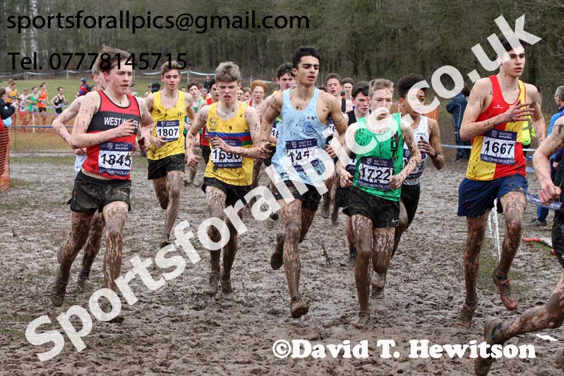 Boys under-15s 2018 British Inter Counties Cross Country Champs., Prestwold Hall, Loughborough. Photo: David T. Hewitson/Sports for All Pics